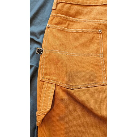 VTG CLENCH JEANS Orange Denim 36x32/31 Baggy Carpenter Wide Skater JNCO Style - Picture 9 of 13